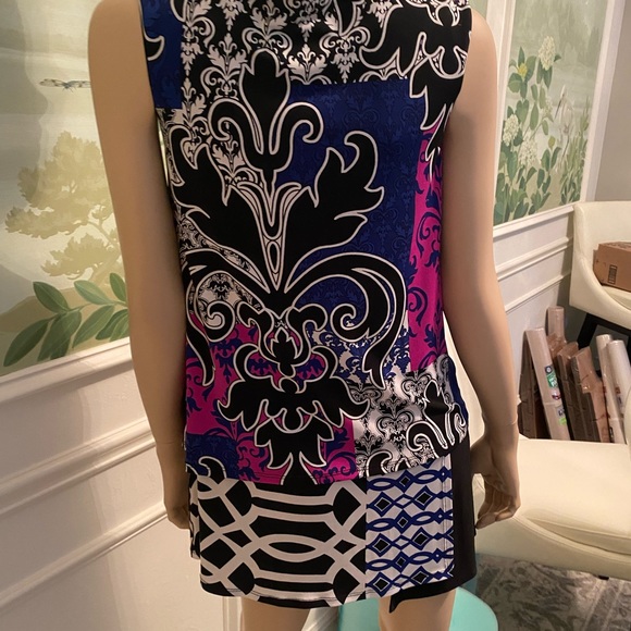 Joseph Ribkoff matt jersey dress with gorgeous print. A fabulous dress! - Picture 3 of 5